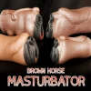 Brown horse simulated vagina and anus mold, male masturbation cup